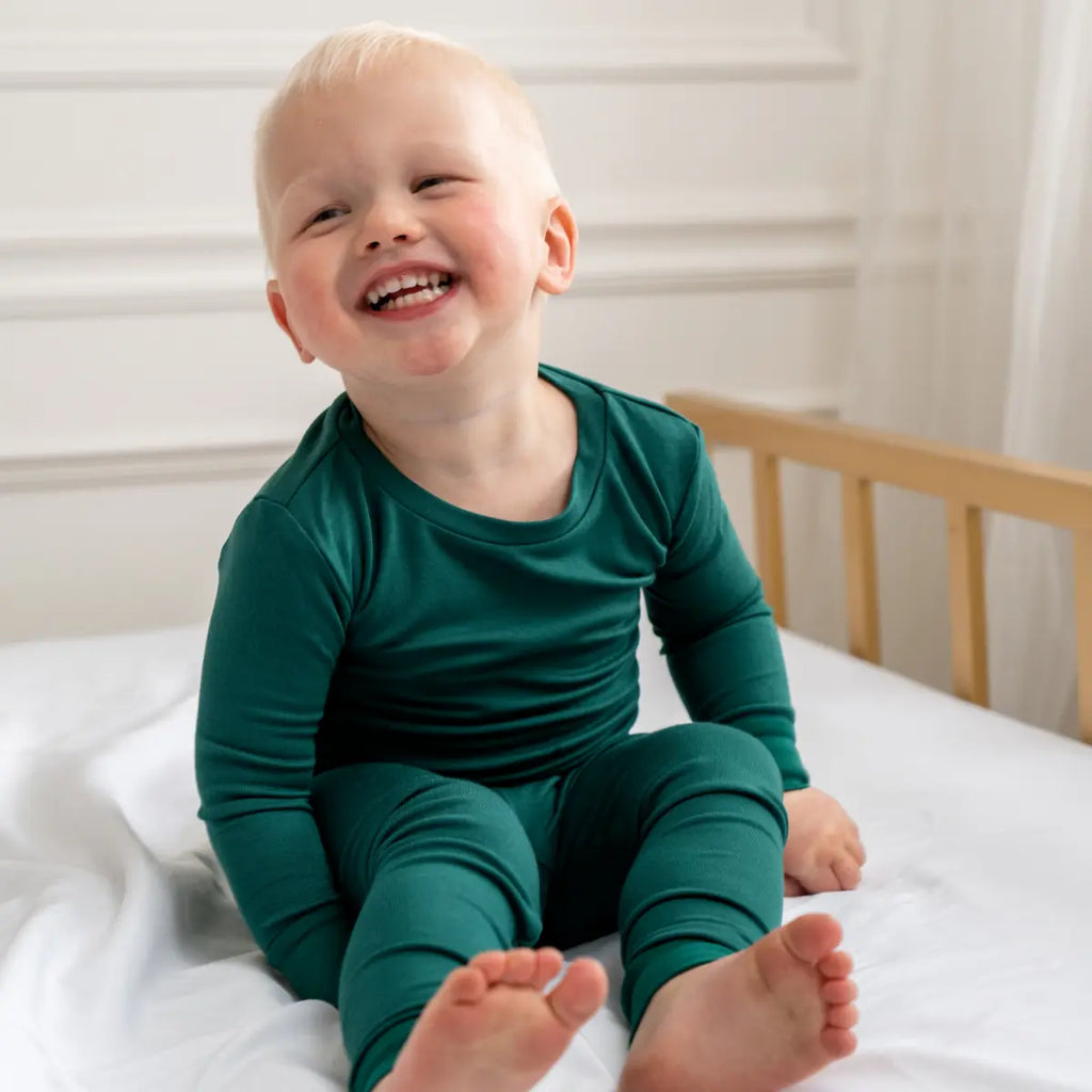 Toddler/Kids Bamboo Pajamas - Forest Green Dreamland Baby