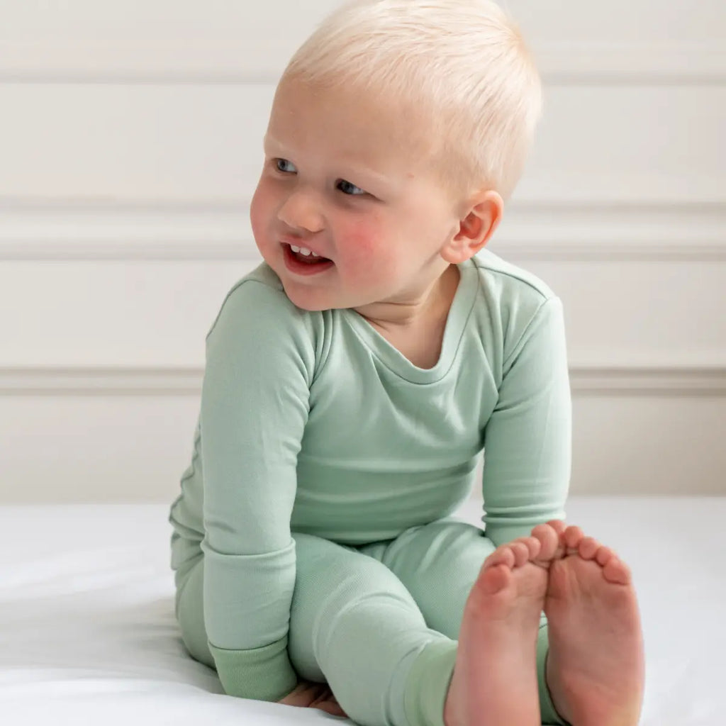 Toddler/Kids Bamboo Pajamas - Sage Green Dreamland Baby