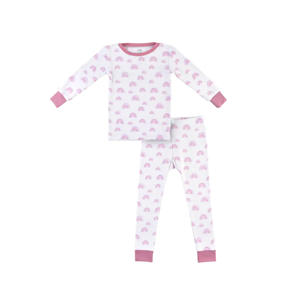 Toddler/Kids Bamboo Pajamas - Pink Rainbow Dreamland Baby