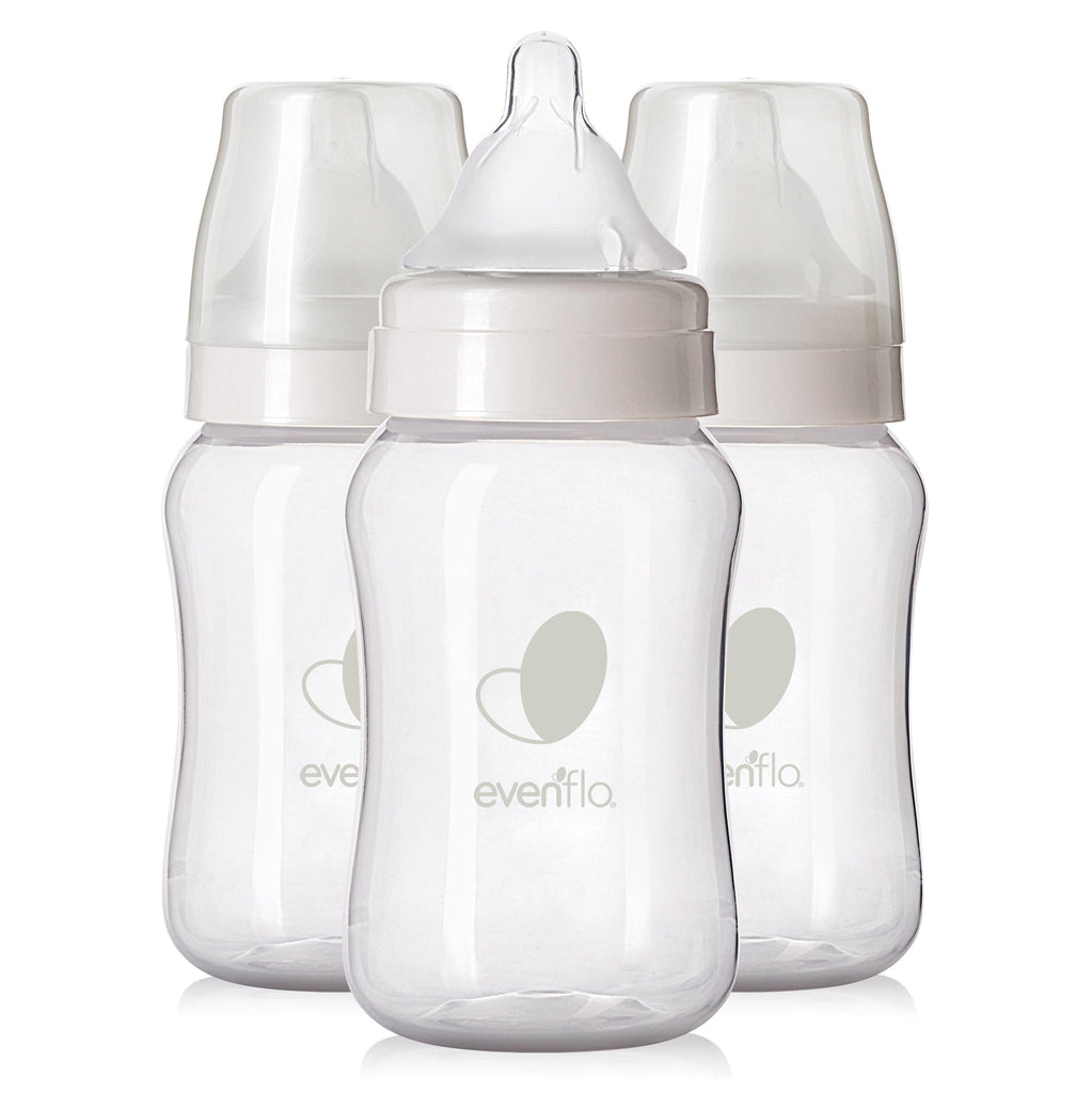 Evenflo Balance+ Wide Neck 9 oz Baby Bottle with Slow Flow Nipple, Integrated Vent, BPA-Free, Food Grade Material, Pack of 3