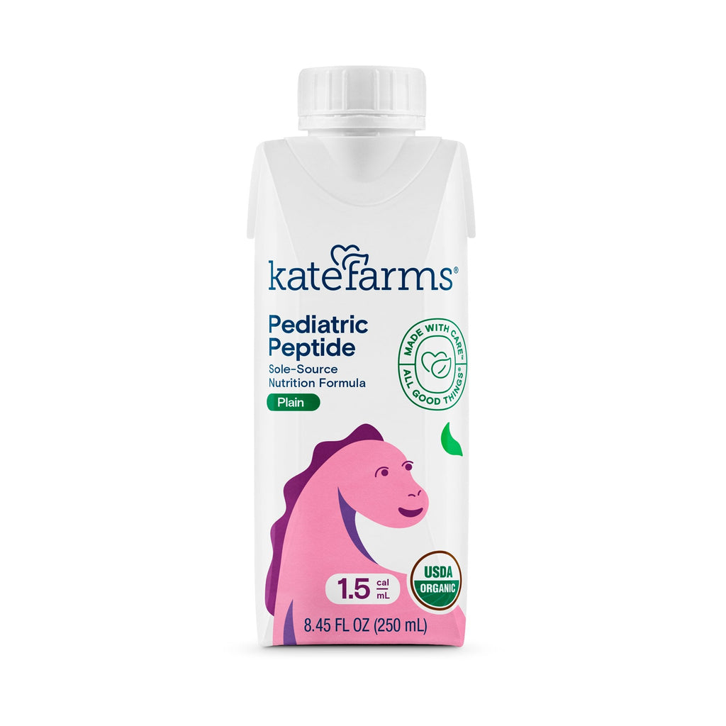 Kate Farms Pediatric Peptide 15 Plain Flavor 845 oz Carton Liquid Organic Hydrolyzed Pea Protein for Pediatric Oral Supplement