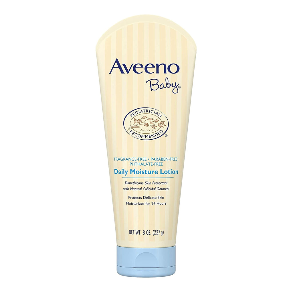 Aveeno® Baby 8 oz Unscented Lotion in Tube, Hypoallergenic, Enriched with Oat Flour and Glycerin, Strengthens Skin's Natural Moisture Barrier and Protects Cracked Skin