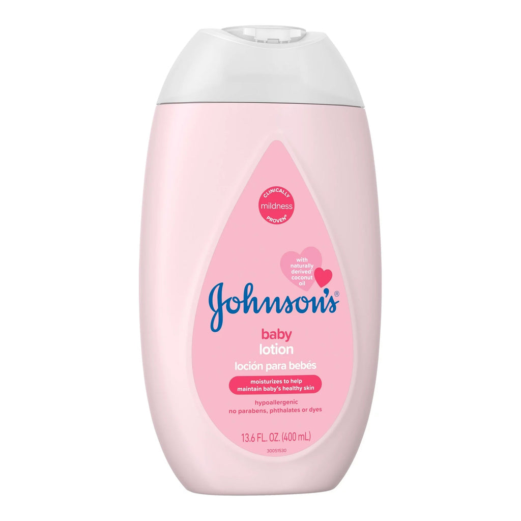 Johnson's® Baby Lotion 136 oz Bottle Scented Lotion with coconut oil and glycerin for effective moisturization and skin protection, free from parabens, phthalates, and dyes