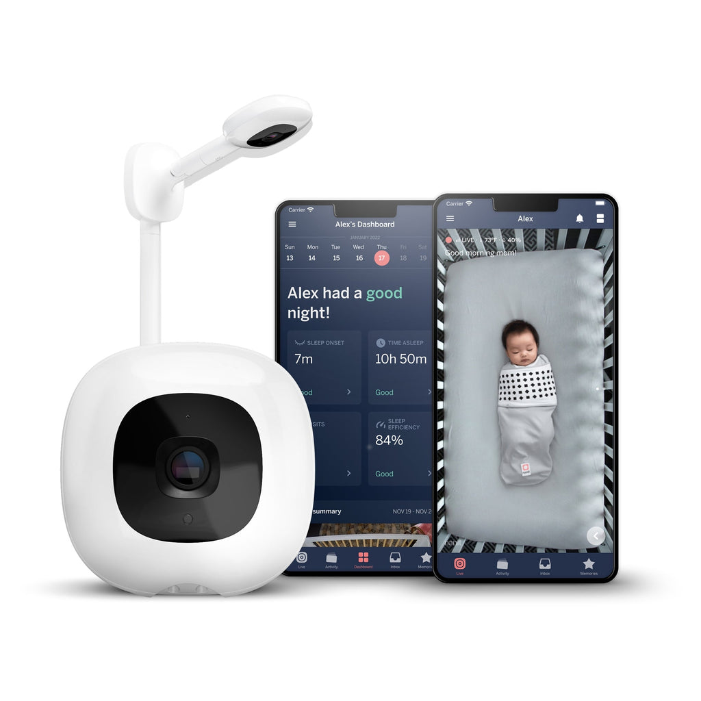 Baby Monitor with Wall Mount Nanit Pro Smart with 1080p HD video quality, sound and motion detection, cry detection, sleep tracking, and sensor-free breathing motion monitoring for use with iOS, Android, iPadOS, Apple Mac with M1 Chip, and Amazon Echo Show